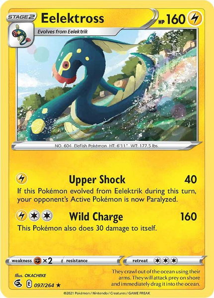 Eelektross trading card from SWSH08: Fusion Strike Eelektross - SWSH08: Fusion Strike Pokémon trading card