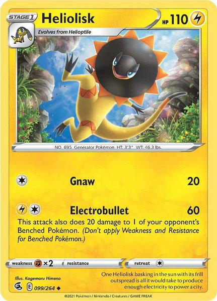 Heliolisk trading card from SWSH08: Fusion Strike Heliolisk - SWSH08: Fusion Strike Pokémon trading card
