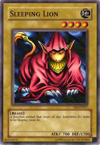 Sleeping Lion trading card from Tournament Pack 6 Sleeping Lion - Tournament Pack 6 YuGiOh trading card