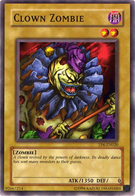 Clown Zombie trading card from Tournament Pack 6 Clown Zombie - Tournament Pack 6 YuGiOh trading card