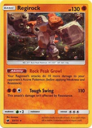 Regirock - 53/111 (Cosmos Holo) - SM Promos Pokémon trading card