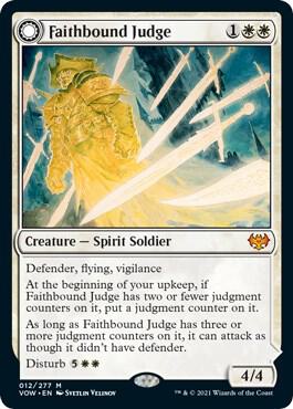 Faithbound Judge trading card from Innistrad: Crimson Vow Faithbound Judge - Innistrad: Crimson Vow Magic: The Gathering trading card