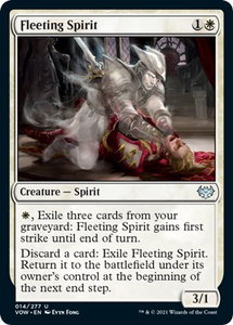 Fleeting Spirit - Innistrad: Crimson Vow (VOW) #14 - Uncommon Magic: The Gathering Trading Card
