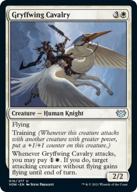 Gryffwing Cavalry trading card from Innistrad: Crimson Vow Gryffwing Cavalry - Innistrad: Crimson Vow Magic: The Gathering trading card