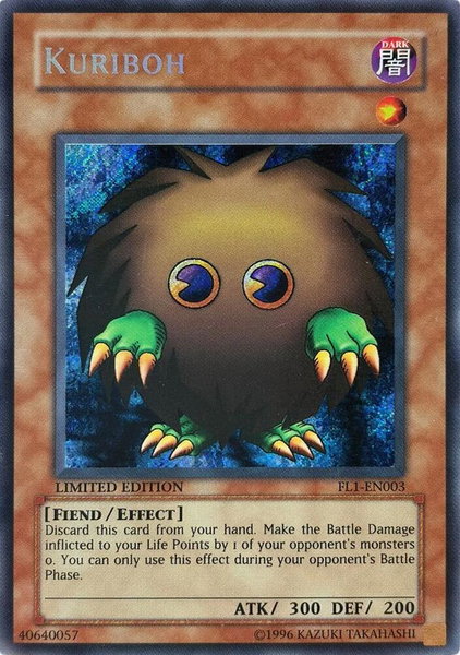 Kuriboh trading card from Forbidden Legacy Kuriboh - Forbidden Legacy YuGiOh trading card