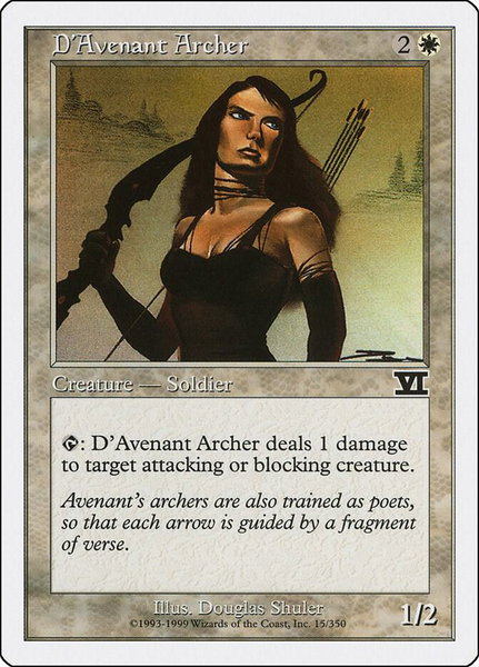 D'Avenant Archer trading card from Classic Sixth Edition D'Avenant Archer - Classic Sixth Edition Magic: The Gathering trading card