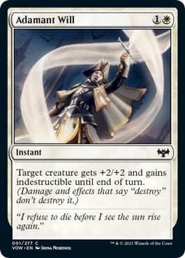 Adamant Will trading card from Innistrad: Crimson Vow Adamant Will - Innistrad: Crimson Vow Magic: The Gathering trading card
