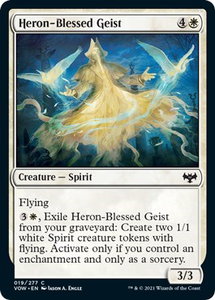 Heron-Blessed Geist - Innistrad: Crimson Vow (VOW) #19 - Common Magic: The Gathering Trading Card