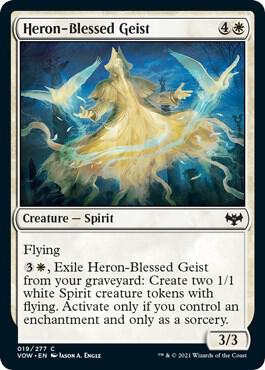 Heron-Blessed Geist trading card from Innistrad: Crimson Vow Heron-Blessed Geist - Innistrad: Crimson Vow Magic: The Gathering trading card
