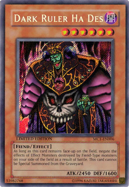 Dark Ruler Ha Des - Master Collection Volume 1 YuGiOh trading card