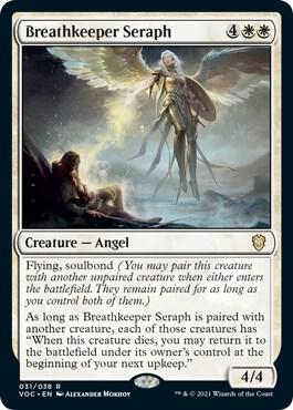 Breathkeeper Seraph trading card from Commander: Innistrad: Crimson Vow Breathkeeper Seraph - Commander: Innistrad: Crimson Vow Magic: The Gathering trading card