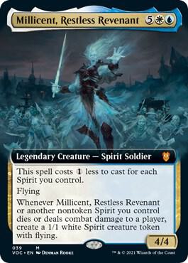 Millicent, Restless Revenant (Extended Art) trading card from Commander: Innistrad: Crimson Vow Millicent, Restless Revenant (Extended Art) - Commander: Innistrad: Crimson Vow Magic: The Gathering trading card