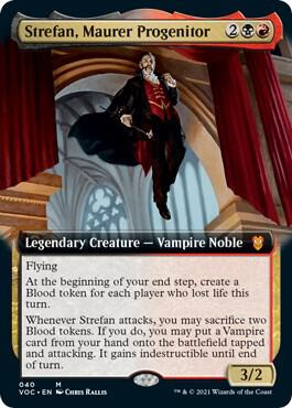 Strefan, Maurer Progenitor (Extended Art) trading card from Commander: Innistrad: Crimson Vow Strefan, Maurer Progenitor (Extended Art) - Commander: Innistrad: Crimson Vow Magic: The Gathering trading card