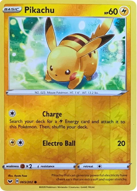 Pikachu - 065/202 (Reverse Cosmos Holo) - Miscellaneous Cards & Products Pokémon trading card