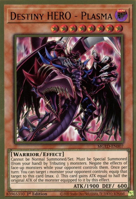 Destiny HERO - Plasma - Maximum Gold: El Dorado YuGiOh trading card