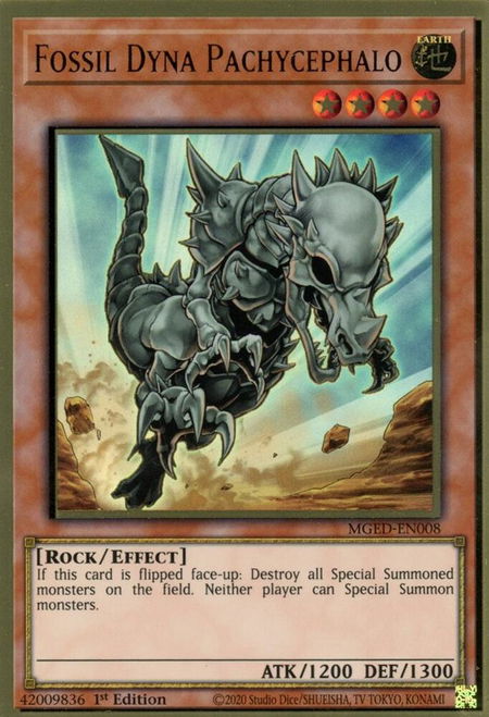 Fossil Dyna Pachycephalo - Maximum Gold: El Dorado YuGiOh trading card