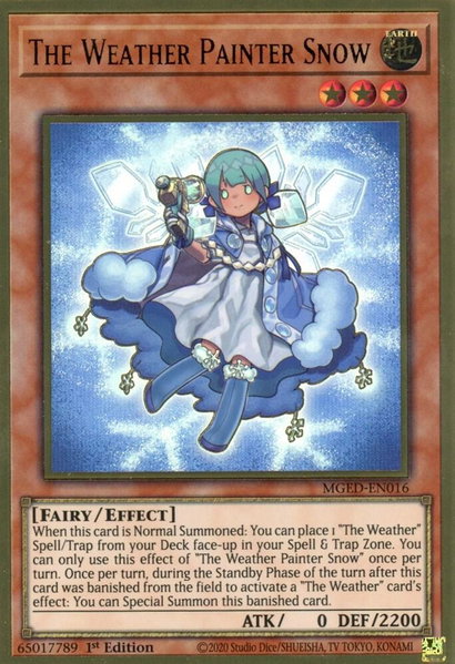 The Weather Painter Snow trading card from Maximum Gold: El Dorado The Weather Painter Snow - Maximum Gold: El Dorado YuGiOh trading card