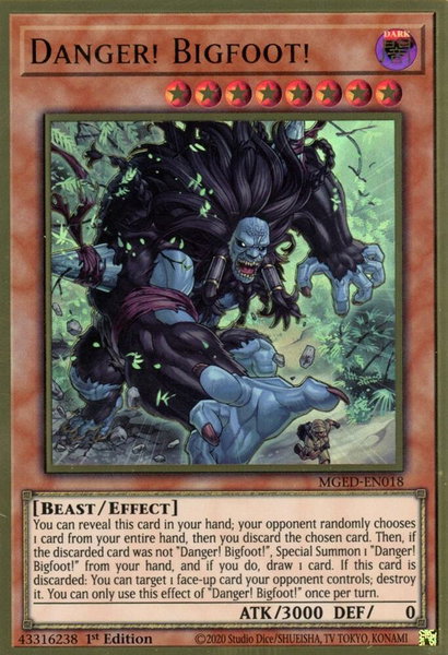 Danger! Bigfoot! trading card from Maximum Gold: El Dorado Danger! Bigfoot! - Maximum Gold: El Dorado YuGiOh trading card