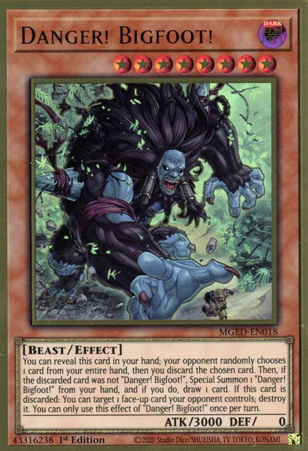 Danger! Bigfoot! - Maximum Gold: El Dorado YuGiOh trading card