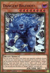 Danger! Bigfoot! (Alternate Art) - Maximum Gold: El Dorado (MGED) #MGED-EN018 - Premium Gold Rare YuGiOh Trading Card