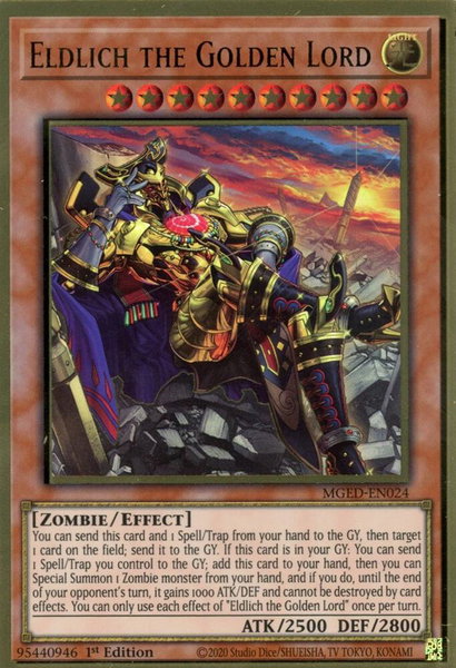 Eldlich the Golden Lord trading card from Maximum Gold: El Dorado Eldlich the Golden Lord - Maximum Gold: El Dorado YuGiOh trading card