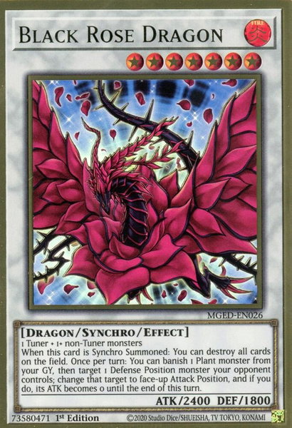Black Rose Dragon trading card from Maximum Gold: El Dorado Black Rose Dragon - Maximum Gold: El Dorado YuGiOh trading card