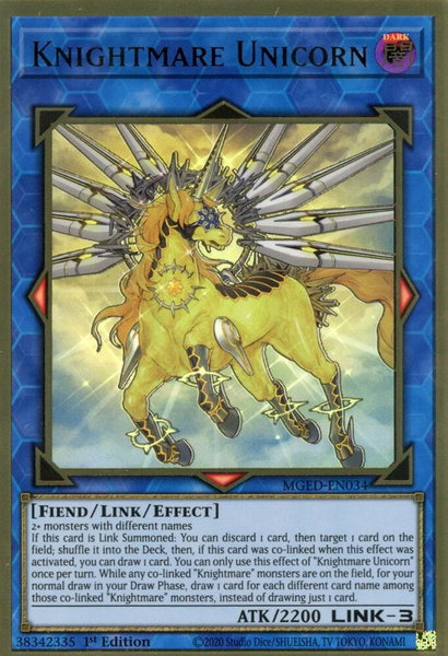 Knightmare Unicorn trading card from Maximum Gold: El Dorado Knightmare Unicorn - Maximum Gold: El Dorado YuGiOh trading card
