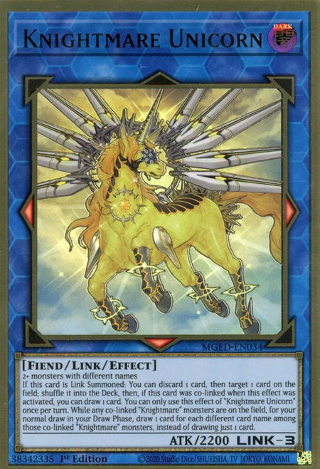 Knightmare Unicorn - Maximum Gold: El Dorado YuGiOh trading card