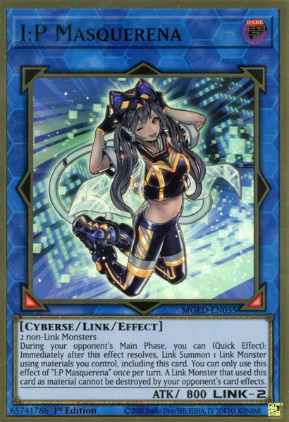 I:P Masquerena trading card from Maximum Gold: El Dorado I:P Masquerena - Maximum Gold: El Dorado YuGiOh trading card