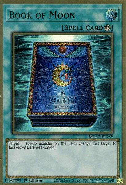 Book of Moon trading card from Maximum Gold: El Dorado Book of Moon - Maximum Gold: El Dorado YuGiOh trading card