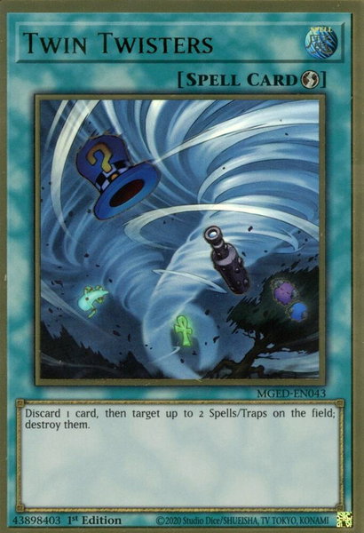 Twin Twisters trading card from Maximum Gold: El Dorado Twin Twisters - Maximum Gold: El Dorado YuGiOh trading card