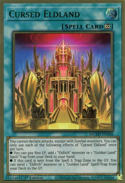 Cursed Eldland trading card from Maximum Gold: El Dorado Cursed Eldland - Maximum Gold: El Dorado YuGiOh trading card