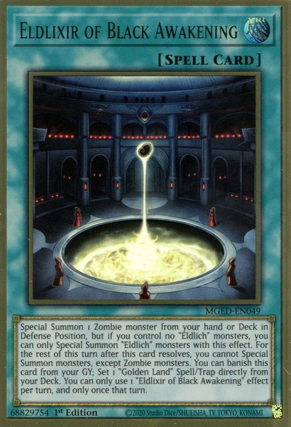 Eldlixir of Black Awakening trading card from Maximum Gold: El Dorado Eldlixir of Black Awakening - Maximum Gold: El Dorado YuGiOh trading card