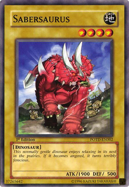 Sabersaurus - Power of the Duelist YuGiOh trading card