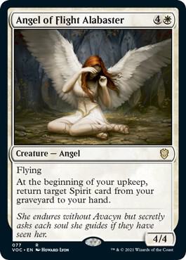 Angel of Flight Alabaster trading card from Commander: Innistrad: Crimson Vow Angel of Flight Alabaster - Commander: Innistrad: Crimson Vow Magic: The Gathering trading card