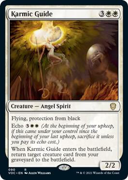 Karmic Guide trading card from Commander: Innistrad: Crimson Vow Karmic Guide - Commander: Innistrad: Crimson Vow Magic: The Gathering trading card