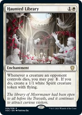 Haunted Library trading card from Commander: Innistrad: Crimson Vow Haunted Library - Commander: Innistrad: Crimson Vow Magic: The Gathering trading card