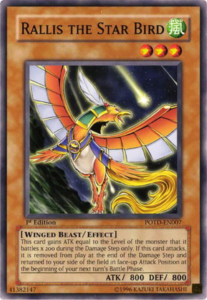 Rallis the Star Bird trading card from Power of the Duelist Rallis the Star Bird - Power of the Duelist YuGiOh trading card