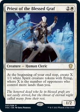 Priest of the Blessed Graf trading card from Commander: Innistrad: Crimson Vow Priest of the Blessed Graf - Commander: Innistrad: Crimson Vow Magic: The Gathering trading card