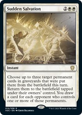 Sudden Salvation trading card from Commander: Innistrad: Crimson Vow Sudden Salvation - Commander: Innistrad: Crimson Vow Magic: The Gathering trading card
