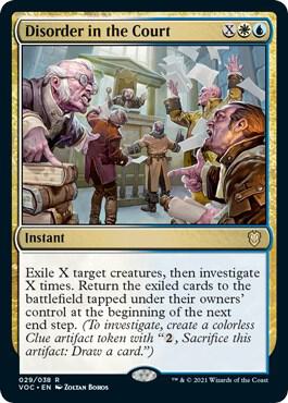 Disorder in the Court trading card from Commander: Innistrad: Crimson Vow Disorder in the Court - Commander: Innistrad: Crimson Vow Magic: The Gathering trading card