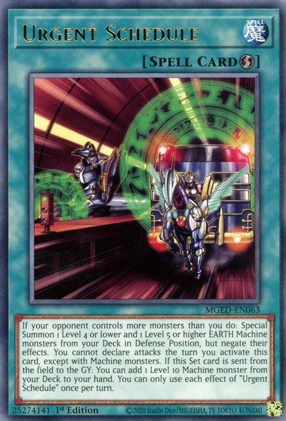 Urgent Schedule - Maximum Gold: El Dorado YuGiOh trading card