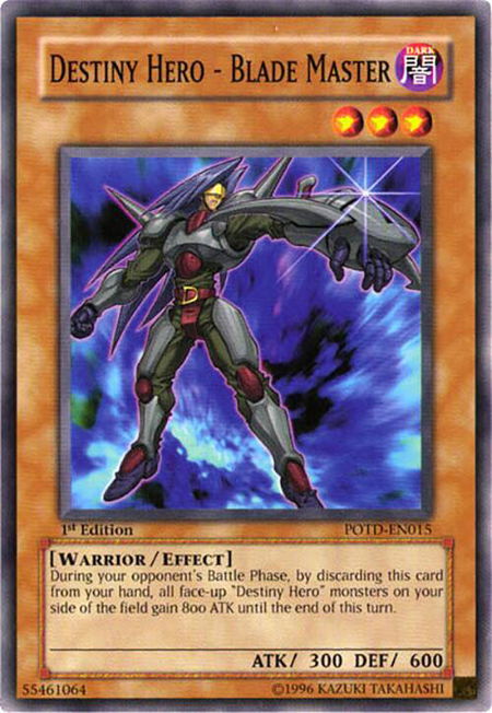 Destiny Hero - Blade Master - Power of the Duelist YuGiOh trading card