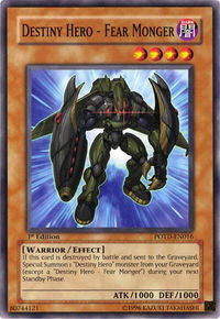 Destiny Hero - Fear Monger - Power of the Duelist  #POTD-EN016 - Common / Short Print YuGiOh Trading Card