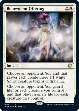 Benevolent Offering trading card from Commander: Innistrad: Crimson Vow Benevolent Offering - Commander: Innistrad: Crimson Vow Magic: The Gathering trading card