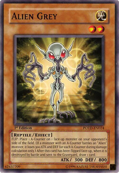 Alien Grey trading card from Power of the Duelist Alien Grey - Power of the Duelist YuGiOh trading card