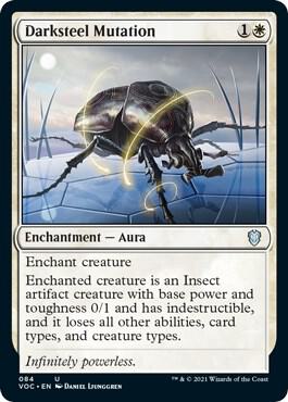 Darksteel Mutation trading card from Commander: Innistrad: Crimson Vow Darksteel Mutation - Commander: Innistrad: Crimson Vow Magic: The Gathering trading card