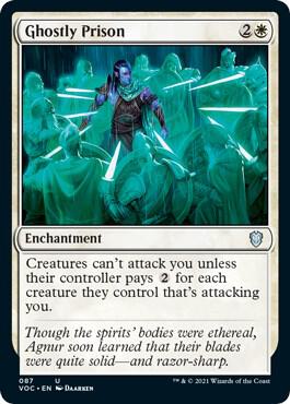 Ghostly Prison trading card from Commander: Innistrad: Crimson Vow Ghostly Prison - Commander: Innistrad: Crimson Vow Magic: The Gathering trading card