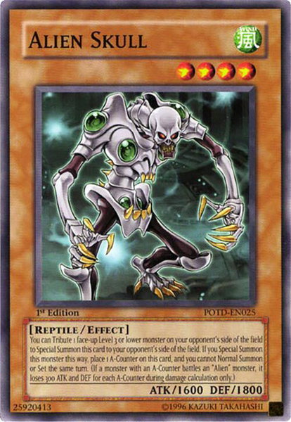Alien Skull trading card from Power of the Duelist Alien Skull - Power of the Duelist YuGiOh trading card