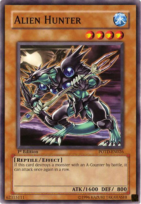 Alien Hunter - Power of the Duelist YuGiOh trading card